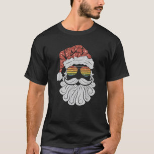 Camiseta Navidades De Gafas De Sol Retro De Santa Face Navi