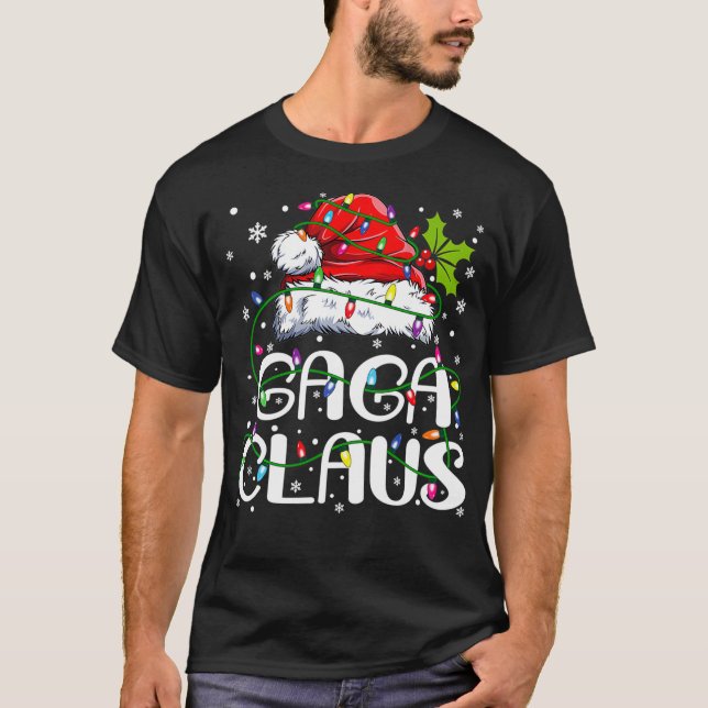 Camiseta Navidades de Gaga Claus alumbran a la familia Paja (Anverso)