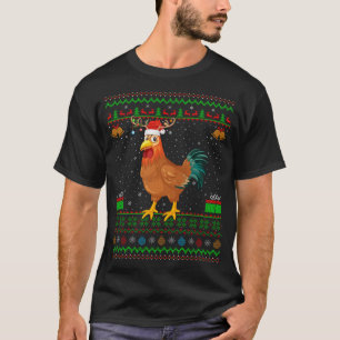 Camiseta Navidades de gallos de renos y sombreros a juego