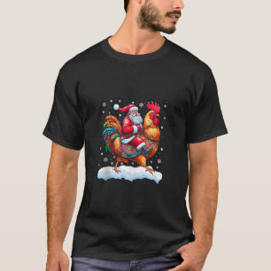 Camiseta Navidades de gallos de Santa Riding Pajama X Mas F