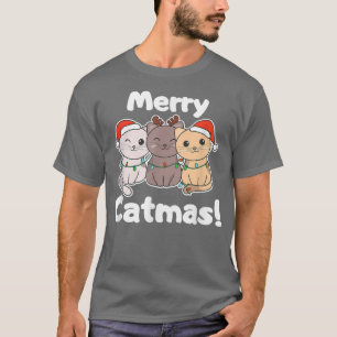 Camiseta Navidades de gato animales adoran a gatos con navi