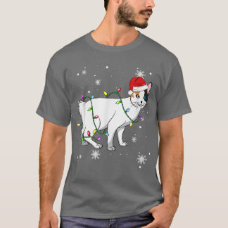 Camiseta Navidades de gato recortado japoneses alumbran Nav