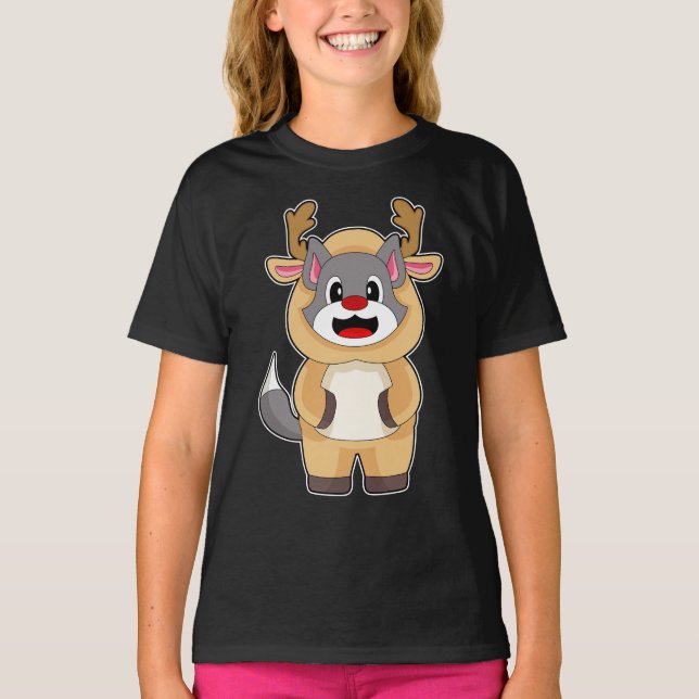 Camiseta Navidades de gato renos (Anverso)