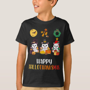 Camiseta Navidades de gatos de Halloween con gatitos de Kit