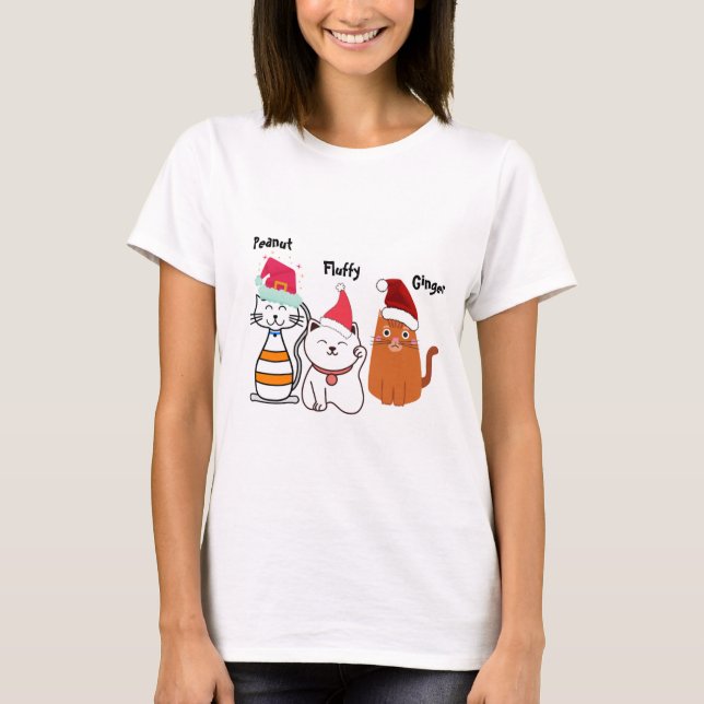 Camiseta Navidades de gatos de Personalizado Kitty (Anverso)