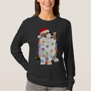 Camiseta Navidades de gatos de Shorthair exóticos iluminan 