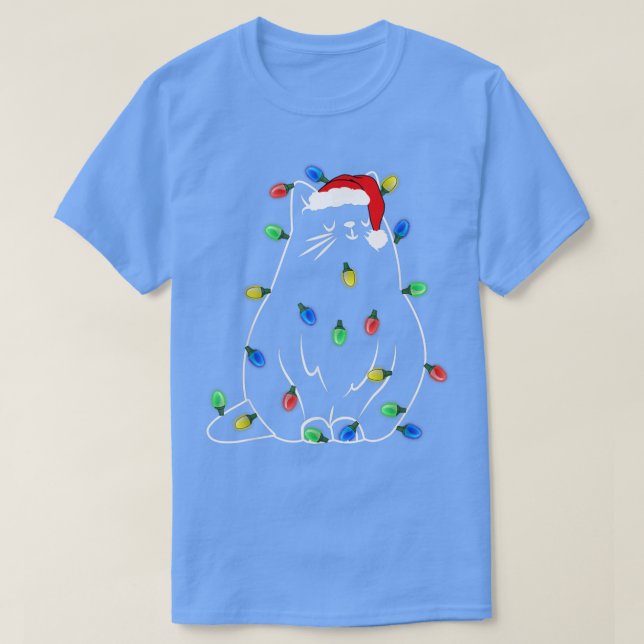 Camiseta Navidades de gatos divertidos alumbran a mujeres p (Diseño del anverso)