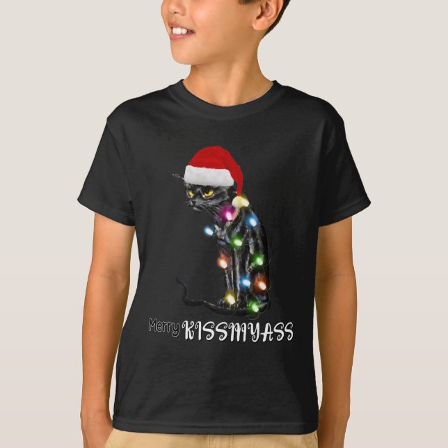 Camiseta Navidades de gatos divertidos de Beso de merry ilu (Anverso)