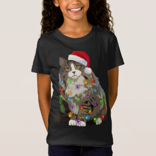 Camiseta Navidades de gatos forestales noruegos alumbran am