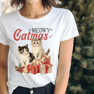 Camiseta Navidades de gatos Meowy de estilo vintage