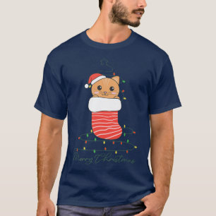 Camiseta Navidades de gatos Navidades Animales luces de had