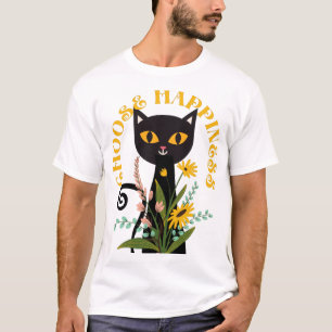 Camiseta Navidades de gatos negros eligen la felicidad feli
