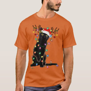 Camiseta Navidades de gatos negros renos aluden al amor gra