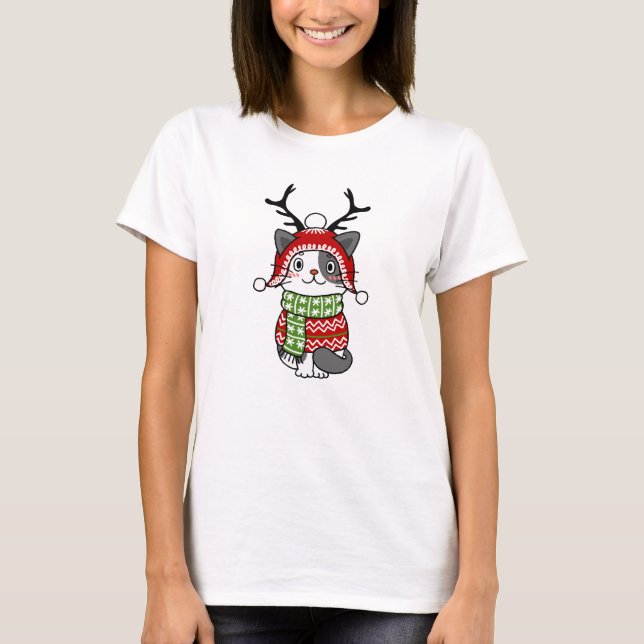 Camiseta Navidades de gatos ricas repartiendo estufas en Ga (Anverso)