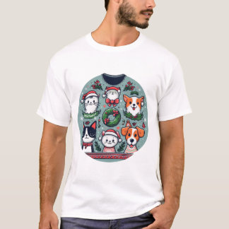 Camiseta Navidades de gatos y perros