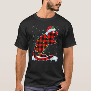 Camiseta Navidades de Gerbil Santa Hat Cute Animales Luz de