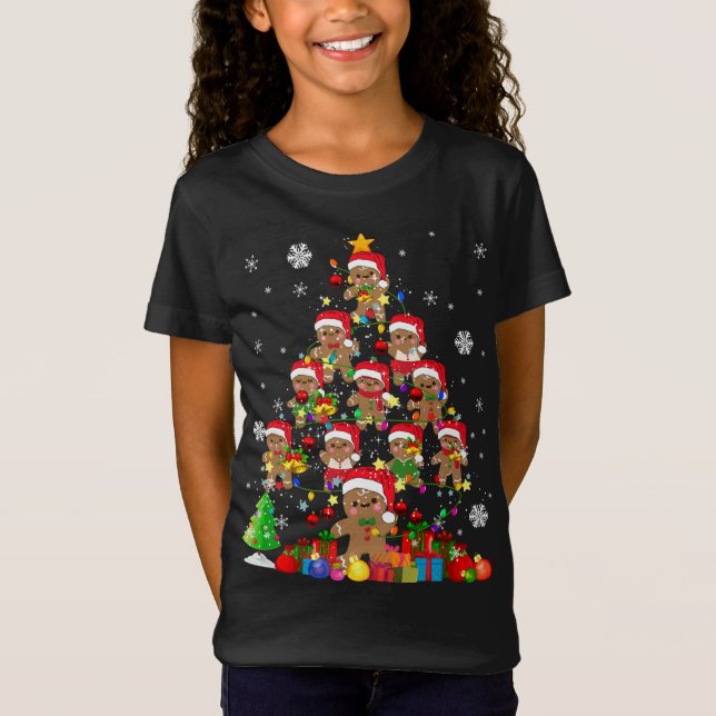 Camiseta Navidades de Gingerbread en Árbol de Navidad Santa (Anverso)