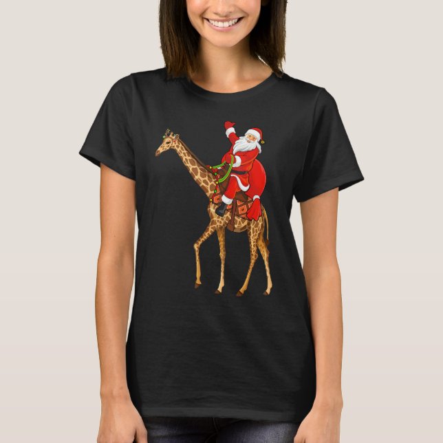 Camiseta Navidades de Giraffe Lover Santa Riding (Anverso)