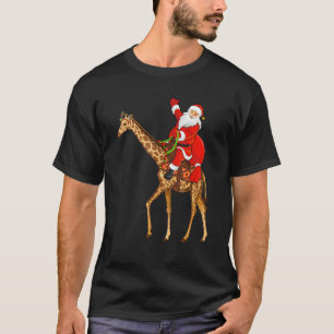 Camiseta Navidades de Giraffe Lover Santa Riding