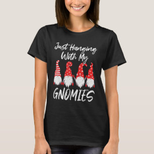 Camiseta Navidades De Gnome Colgando Con Mis Gnomies Paja