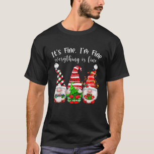 Camiseta Navidades de Gnome Luces está bien estoy bien todo