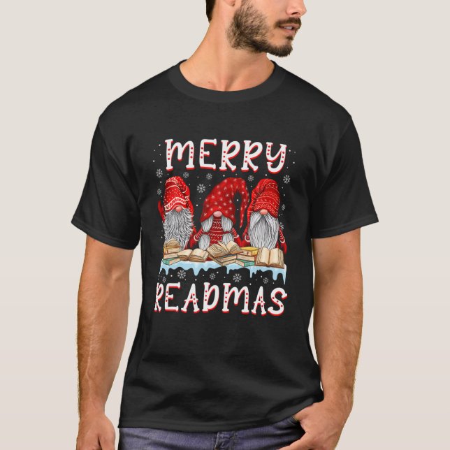 Camiseta Navidades de Gnomie, amantes del libro lecturas de (Anverso)