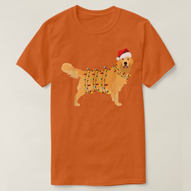 Camiseta Navidades de Golden Retriever iluminan a Perro de  (Diseño del anverso)