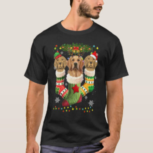 Camiseta Navidades de Golden Retriever Socks Tree Light Xma