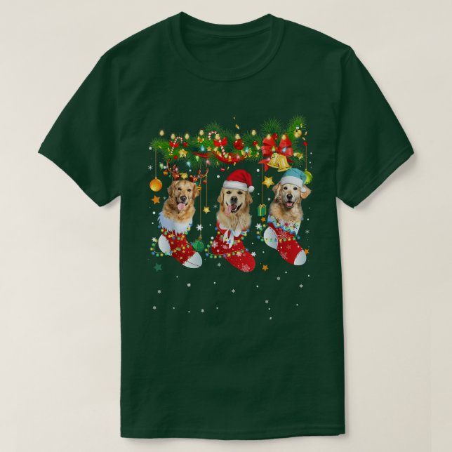 Camiseta Navidades de Golden Retriever zafan a Pajama Xmas  (Diseño del anverso)
