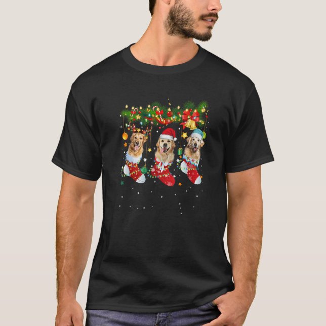 Camiseta Navidades de Golden Retriever zafan a Pajama Xmas  (Anverso)