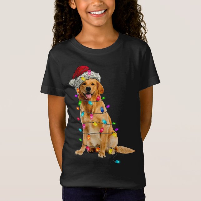 Camiseta Navidades de Golden Retrivers Gorra Santa Dog L (Anverso)