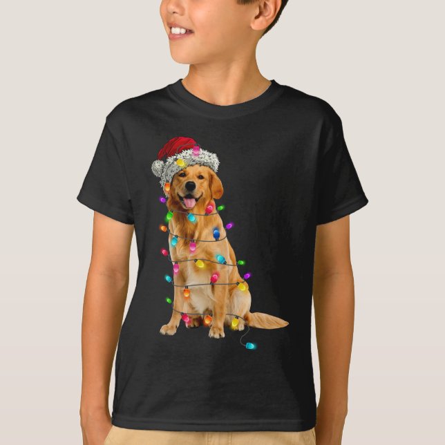 Camiseta Navidades de Golden Retrivers Gorra Santa Dog L (Anverso)