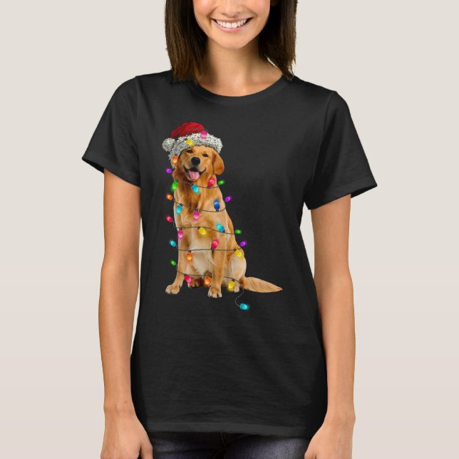 Camiseta Navidades de Golden Retrivers Gorra Santa Dog L (Anverso)