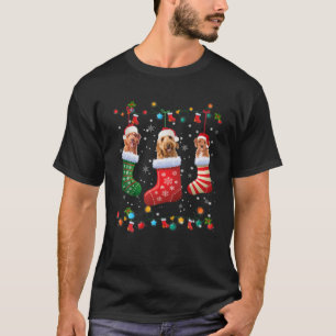 Camiseta Navidades de Goldendoodle dan rienda suelta a perr