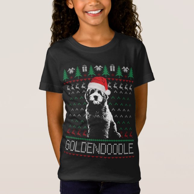 Camiseta Navidades de Goldendoodle Ensuerzan el amor de San (Anverso)