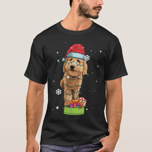 Camiseta Navidades de Goldendoodle Santa Funny Dog Lover Re (Anverso)