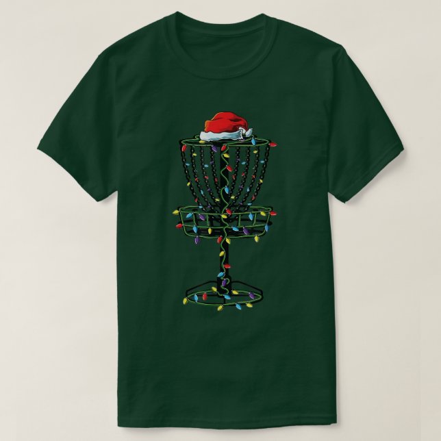 Camiseta Navidades de golf de disco iluminan árbol Golfer G (Diseño del anverso)