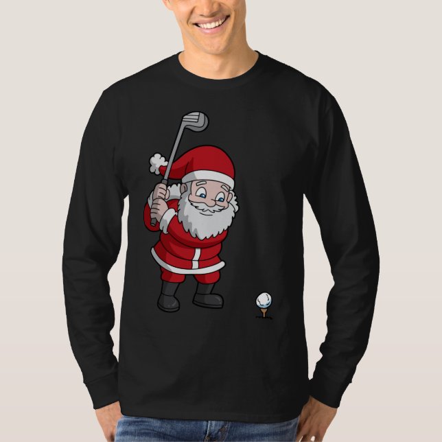 Camiseta Navidades de golf de Santa Claus Golfer Golfing (Anverso)
