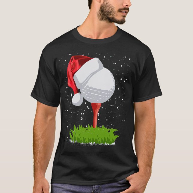 Camiseta Navidades de golf de Santa Hat Golf Ball Regalo pa (Anverso)