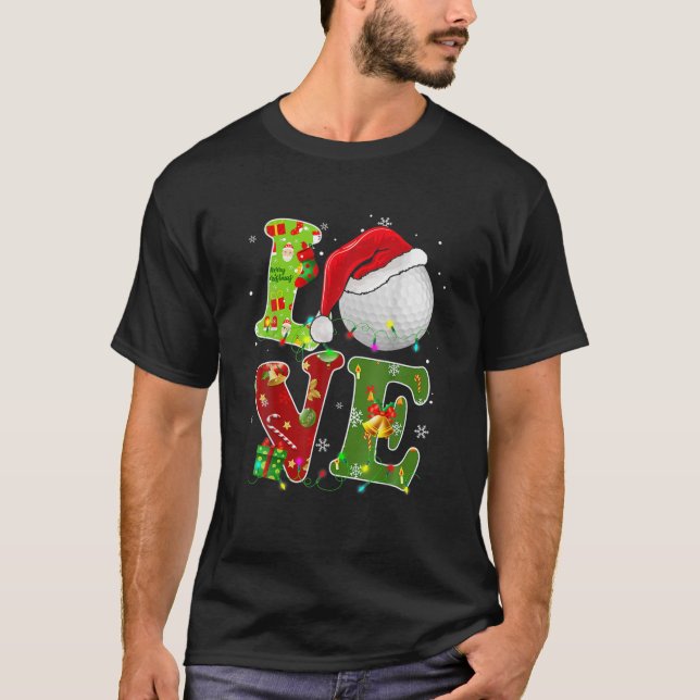 Camiseta Navidades de golf divertidos deportistas Xmas Ball (Anverso)