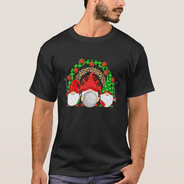 Camiseta Navidades de golf Gnomes Golf Player Xmas Fiesta (Anverso)