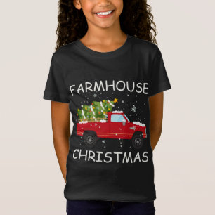 Camiseta Navidades de granjas Camión Rojo Árbol de Navidad