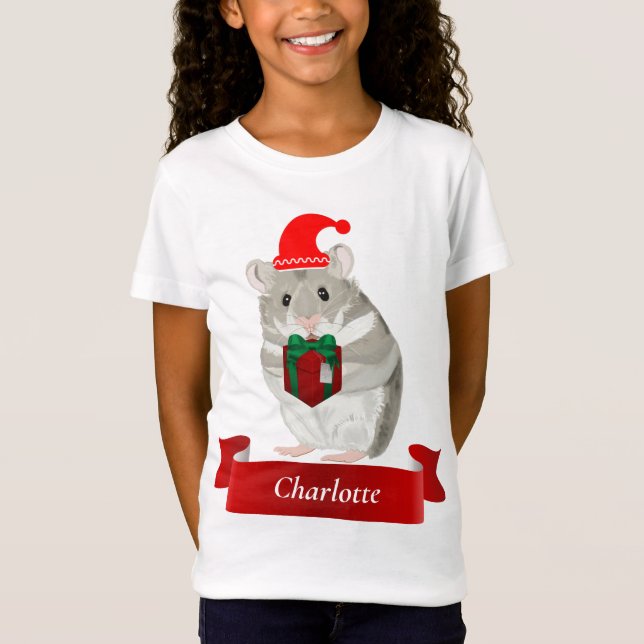 Camiseta Navidades de Gray Hamster chicas (Anverso)