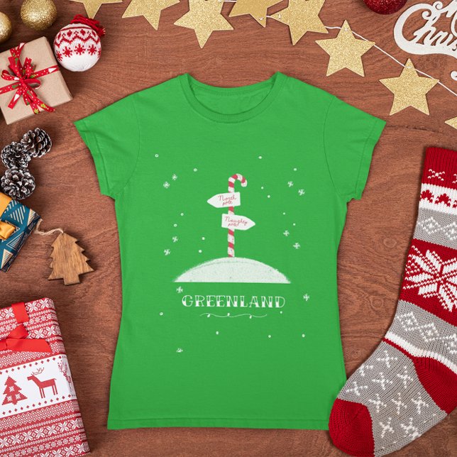 Camiseta Navidades de Groenlandia Candy Cane North Pole Sni (Subido por el creador)