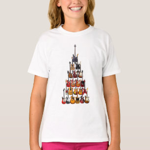 Camiseta Navidades de guitarra ligan música rock
