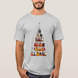 Camiseta Navidades de guitarra ligan música rock
