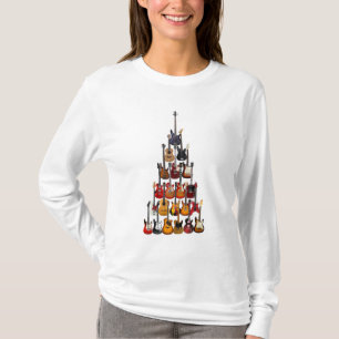 Camiseta Navidades de guitarra ligan música rock