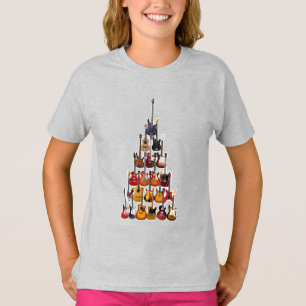Camiseta Navidades de guitarra ligan música rock