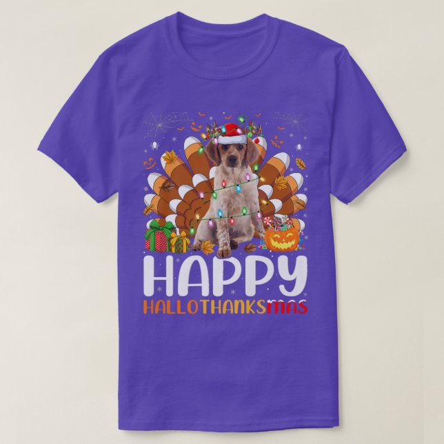 Camiseta Navidades de Halloween de la Brittany Spaniel Dog  (Diseño del anverso)