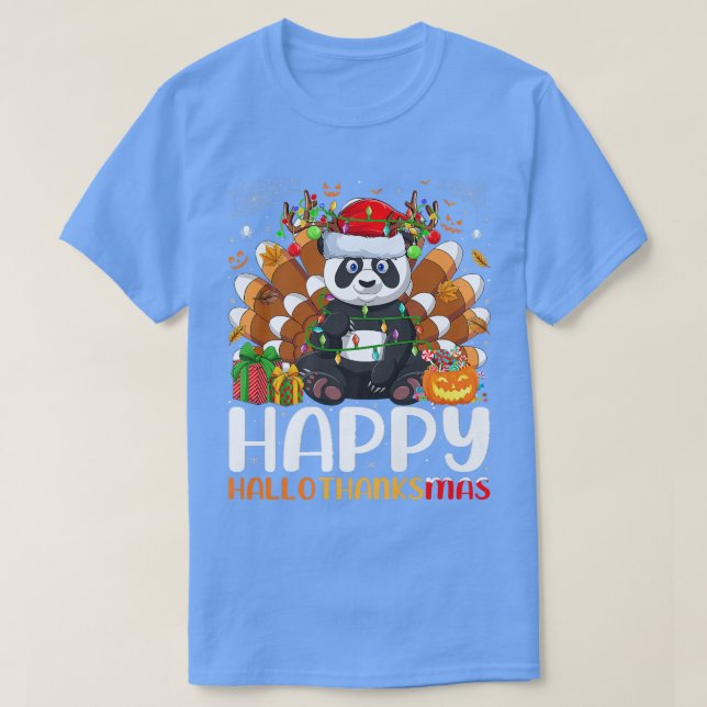 Camiseta Navidades de Halloween de Panda Lover Felices Hall (Diseño del anverso)